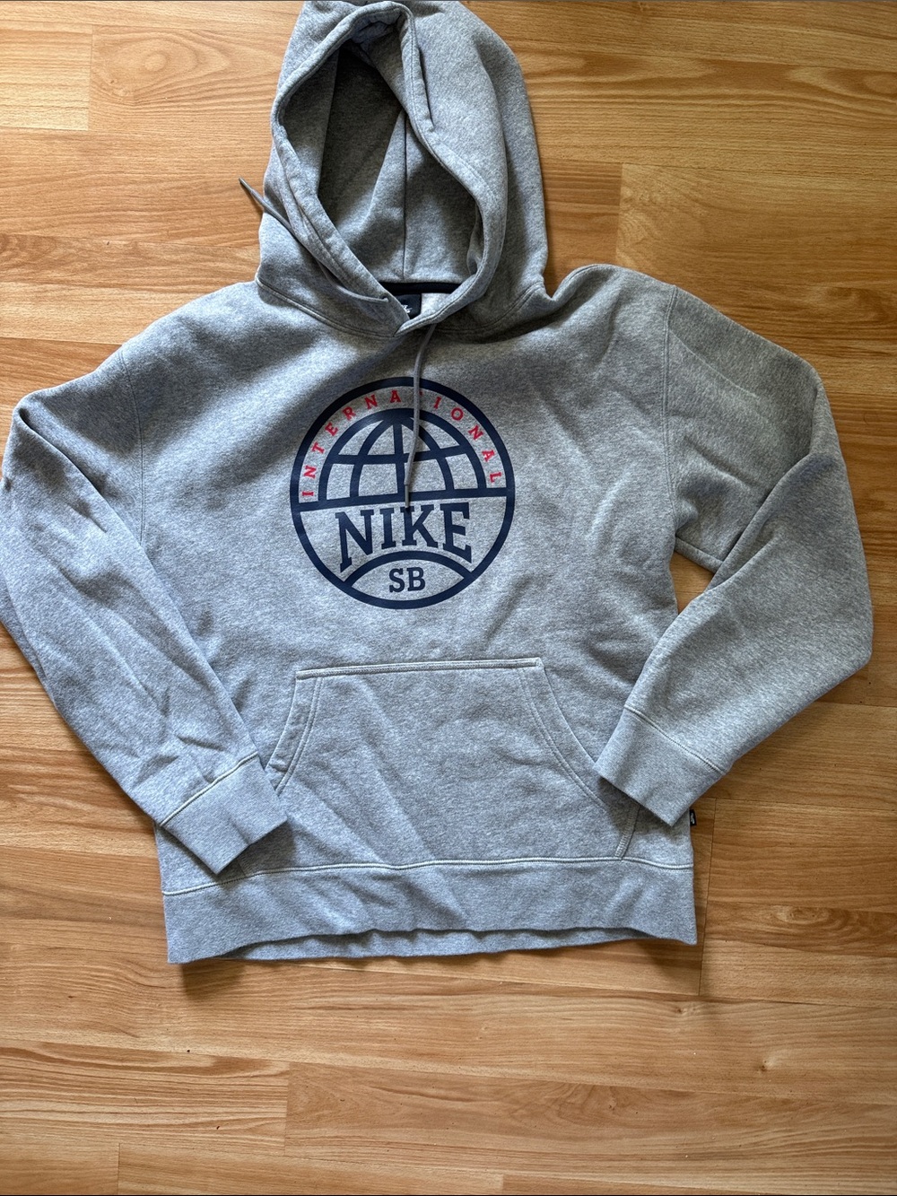 Nike Gray International Logo Pullover Hoodie